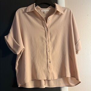 HYFVE Blush Pink Relaxed Button-Down Short Sleeve Shirt